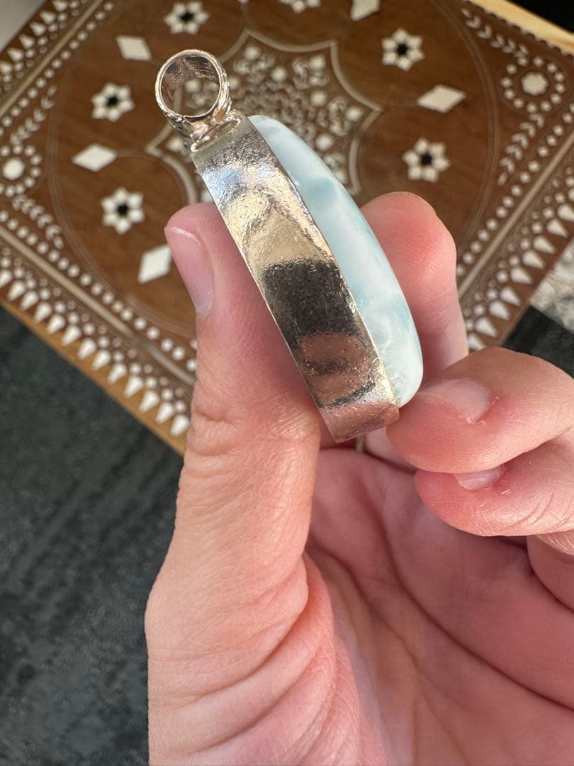 ラリマー涙型ペンダント