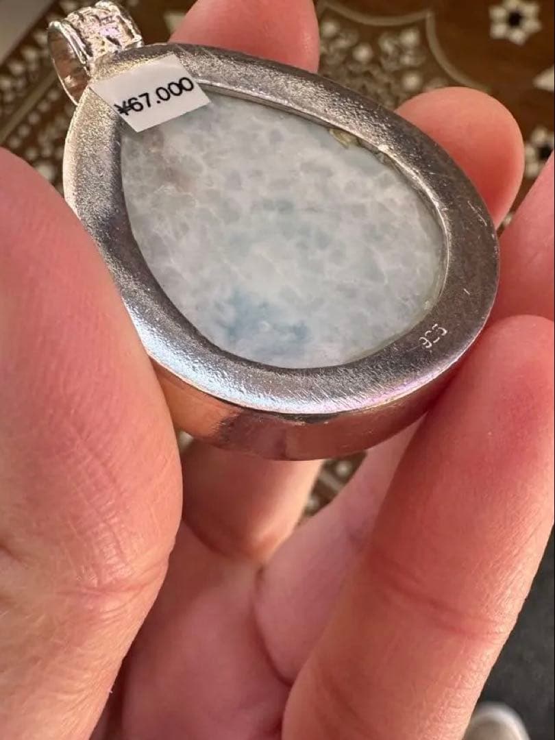 ラリマー涙型ペンダント