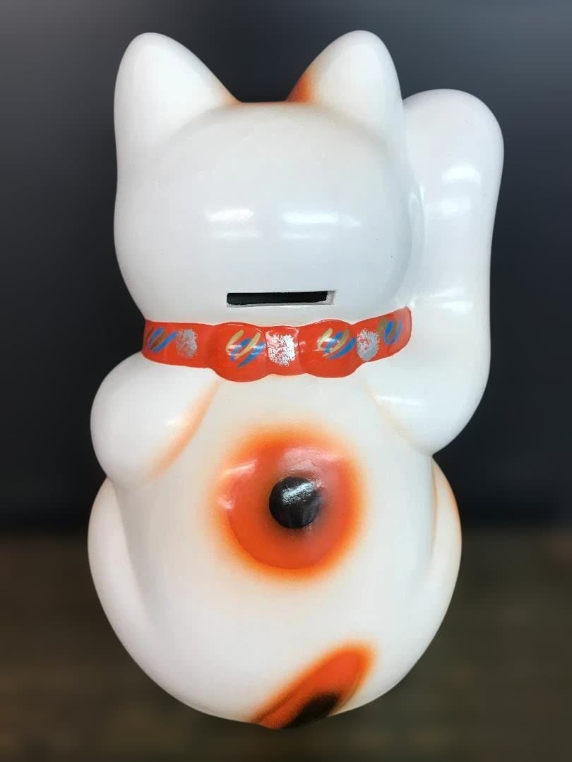 【縁起物】招き猫 常滑焼　招き猫7号約23ｃｍ　右手上げ 金運招福 置物