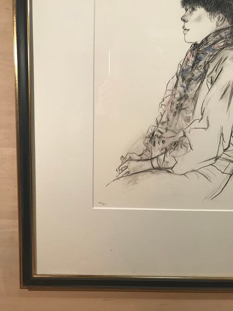 佐藤忠良「冬帽子(或る日の女Ⅰ)」リトグラフ＋手彩色直筆サイン・作品