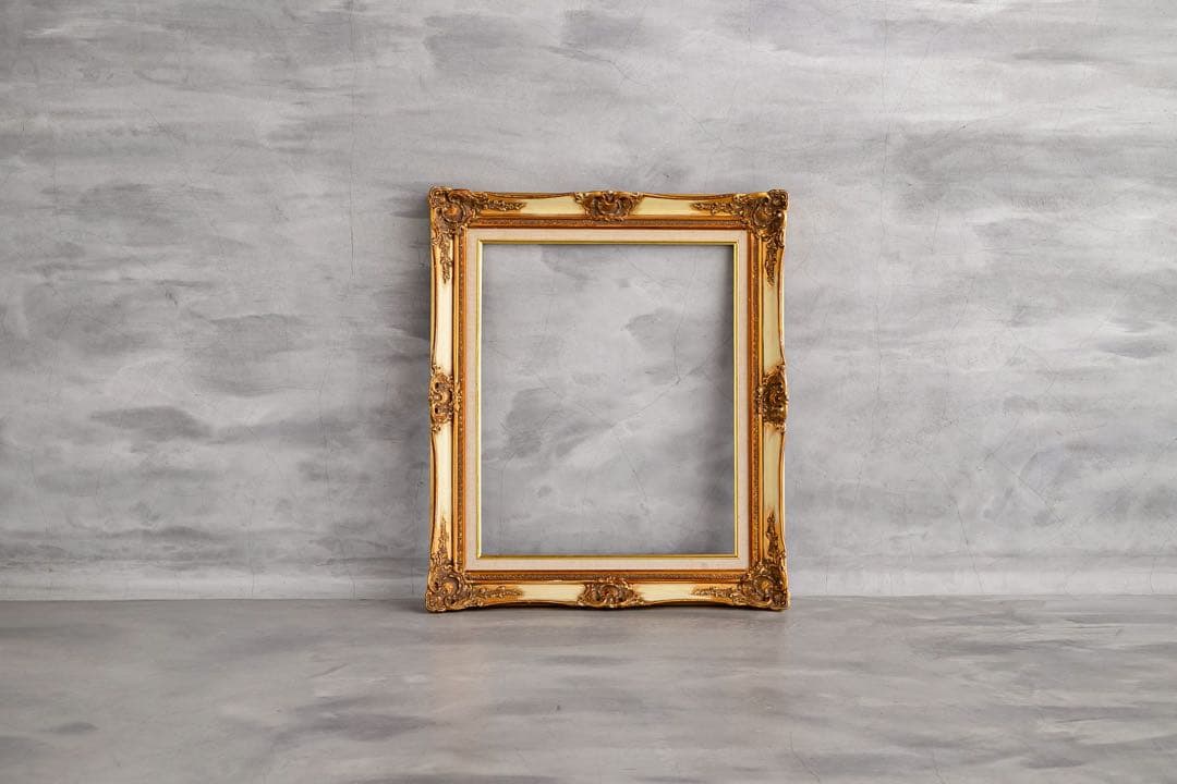 アンティーク調 額縁 2点セット（金フレーム＋木フレーム）