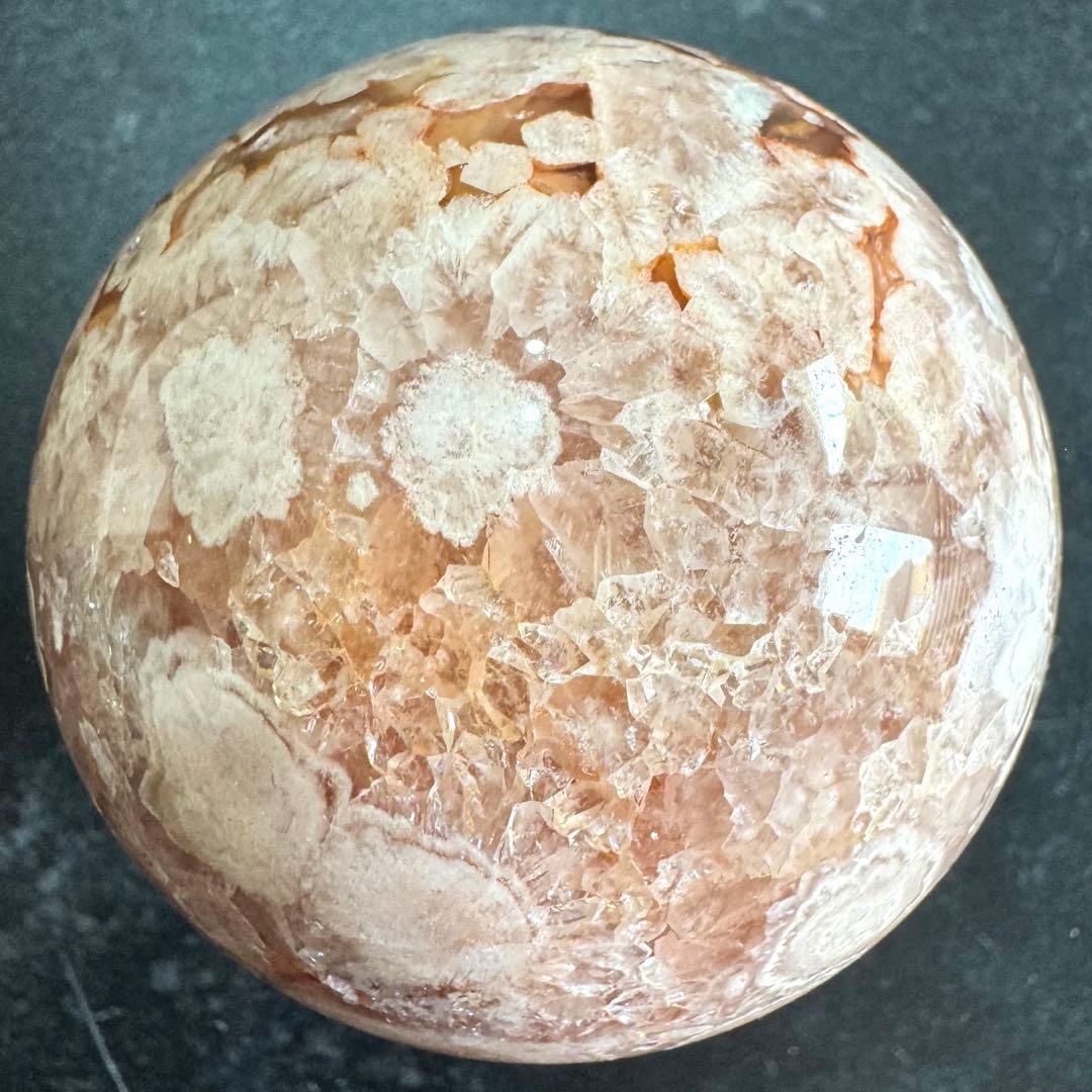 ピンクアメシスト　フラワーアゲート　スフィア　約64mm