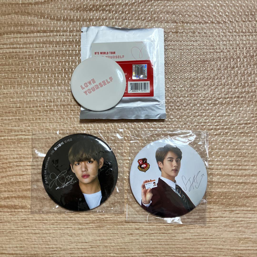 BTS SK telecom テレコム 缶バッジ ジン テヒョン テテ - メルカリ