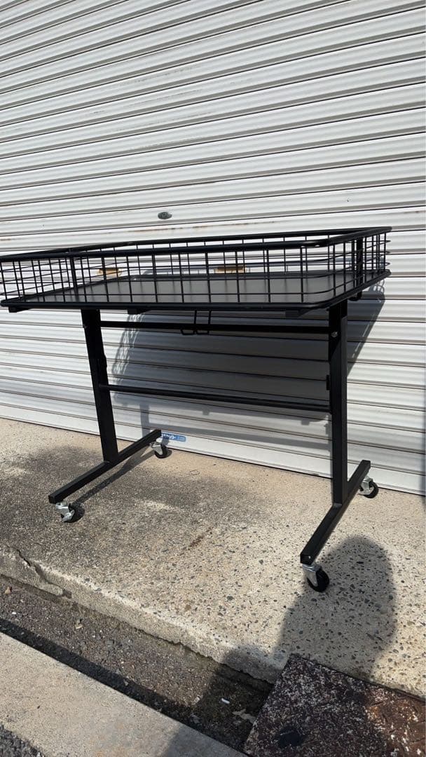 ストアエキスプレス 折りたたみワゴン ブラック 90cm 陳列棚 陳列 ワゴン