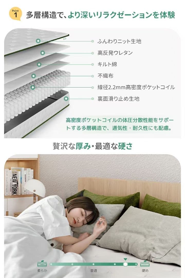 マットレス ダブル 極厚18cm 140*195*18cm