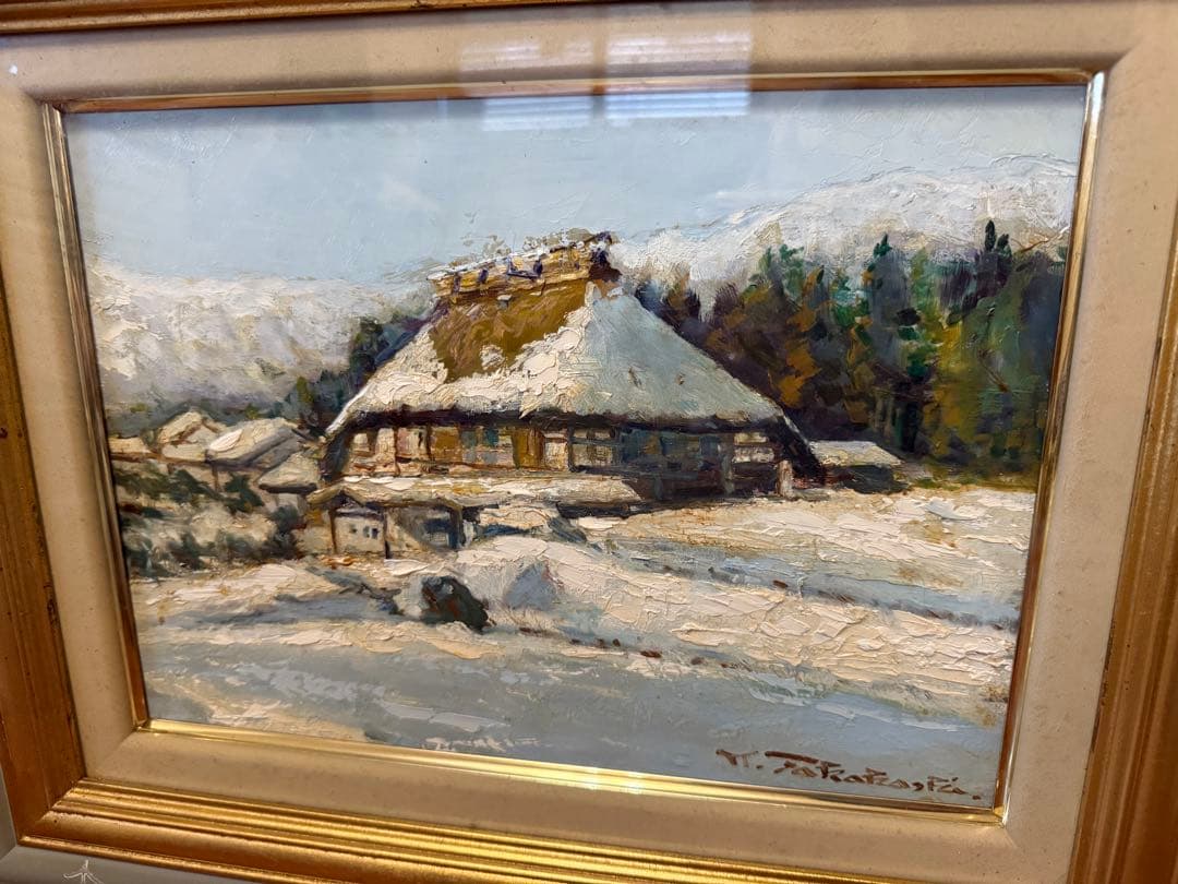 42.「山麓の農家」髙橋一善 油絵