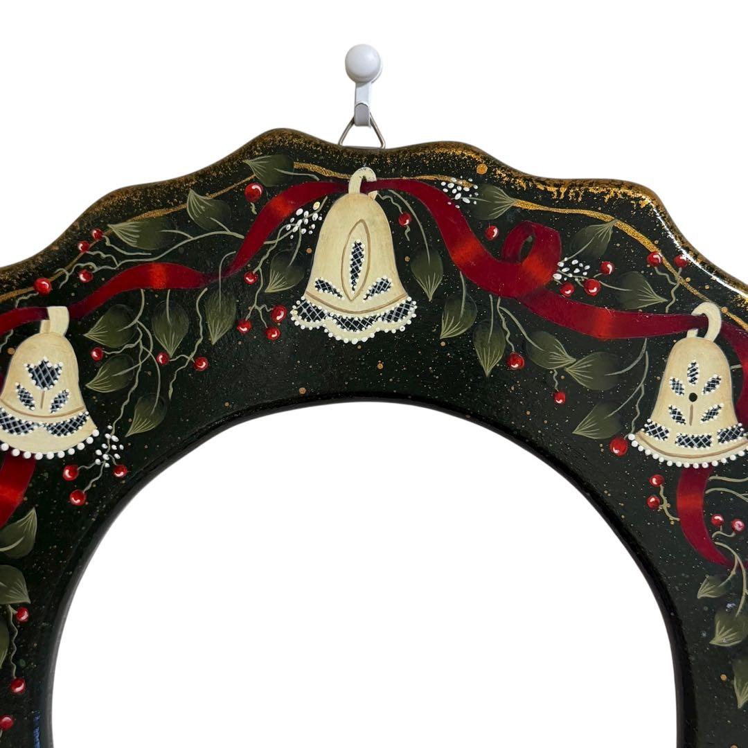 作品 トールペイント クリスマス リース ベル リボン