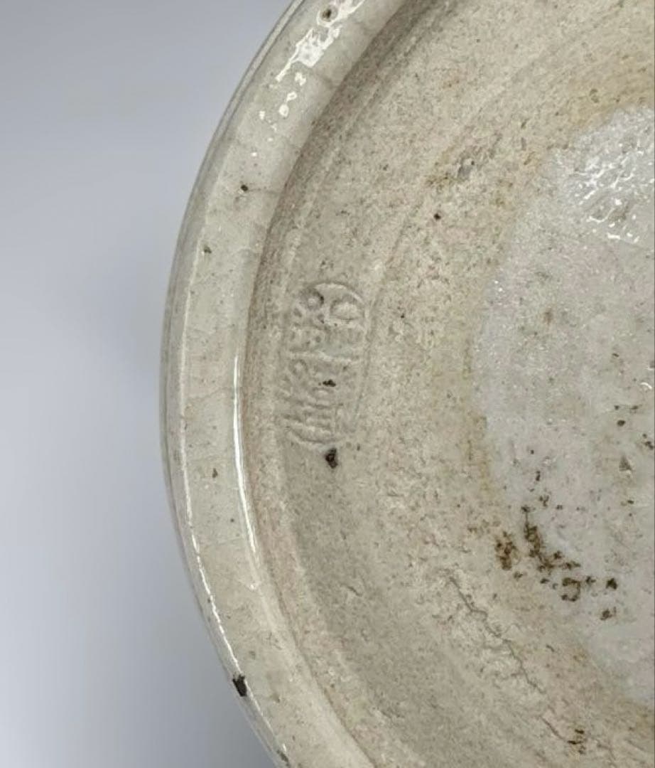 中古品】山口錠鉄造 織部丸手桶茶入（共箱）USED〈税込・送料込