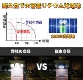 2台ソーラー充電で電気代0円❣分離式だから設置も自由自在♪❤ガーデンライト