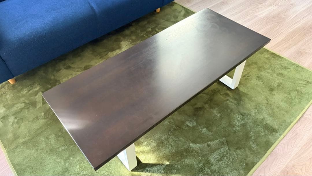 KANADEMONO ローテーブル 120cm ブラックブラウン × ホワイト脚