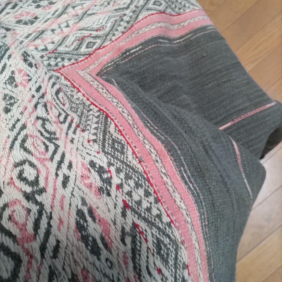 値下《山岳民族、手織古布》(アンテ―ク)肉厚綿、こなれた風合いとセピア色合857