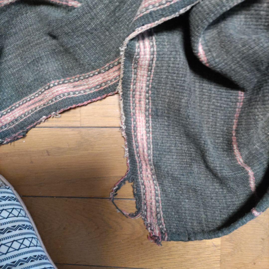 値下《山岳民族、手織古布》(アンテ―ク)肉厚綿、こなれた風合いとセピア色合857