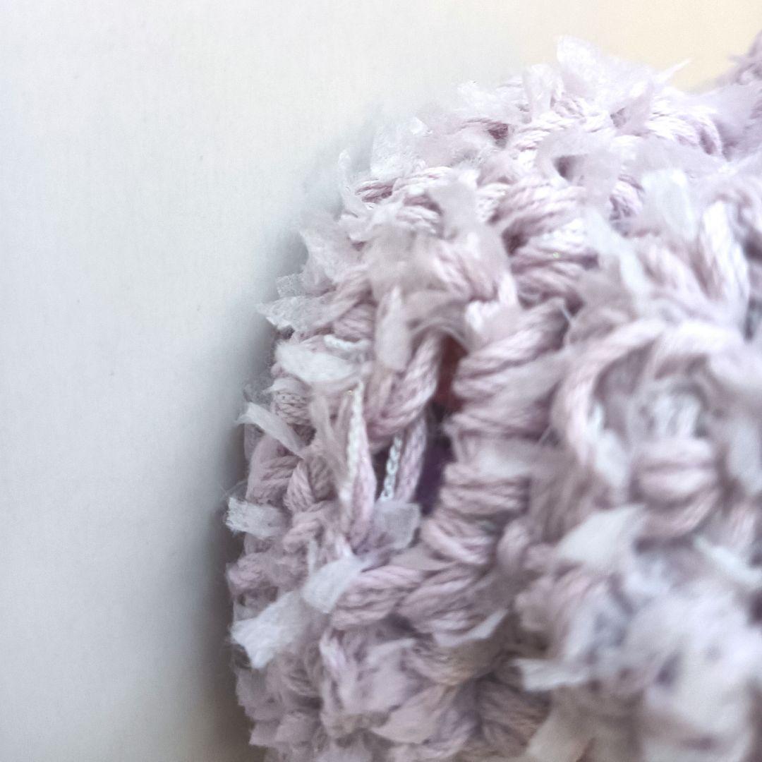 たまごっちパラダイスカバー ふわ可愛くまちゃん♡ りぼん うす紫 ラメ糸