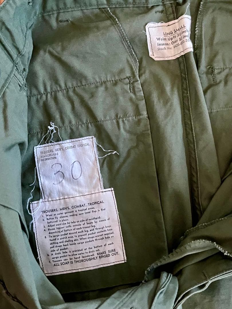 60's U.S.ARMY NAM戦 1st パンツ 初期モデル ノンリップOG