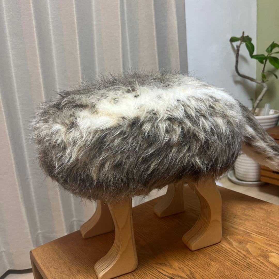 【美品】h×TAKUMI ファースツール 飛騨高山 国産家具 ムートン 椅子