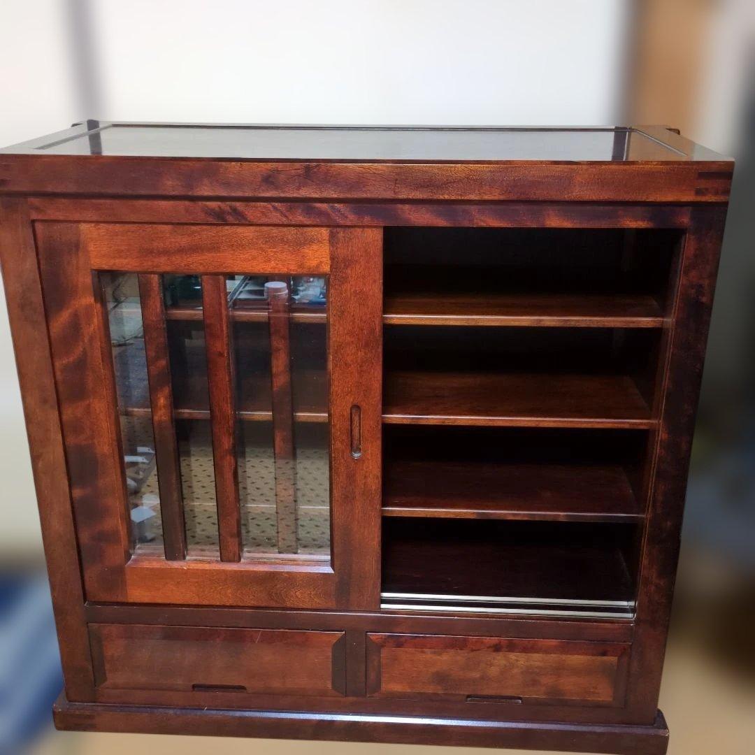 民芸調レトロ　収納棚無垢