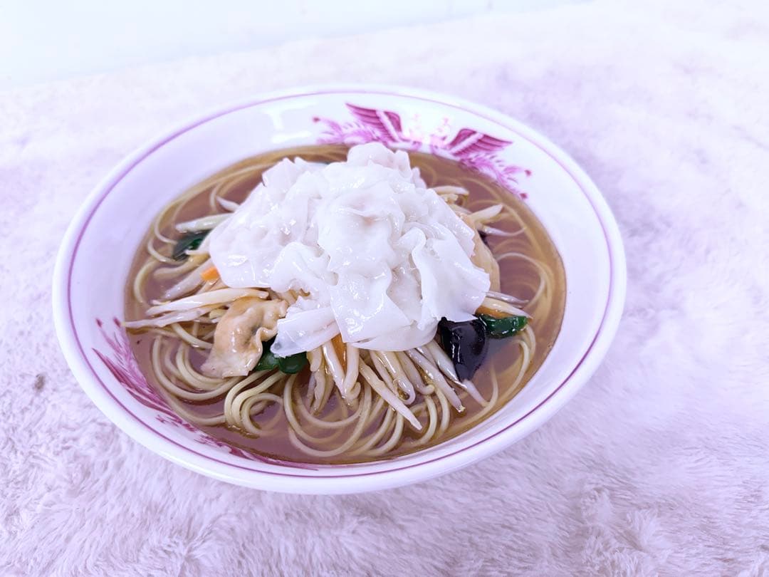 食品サンプル ワンタンメン 日本製 職人制作 高精度 リアル模型 直径23cm