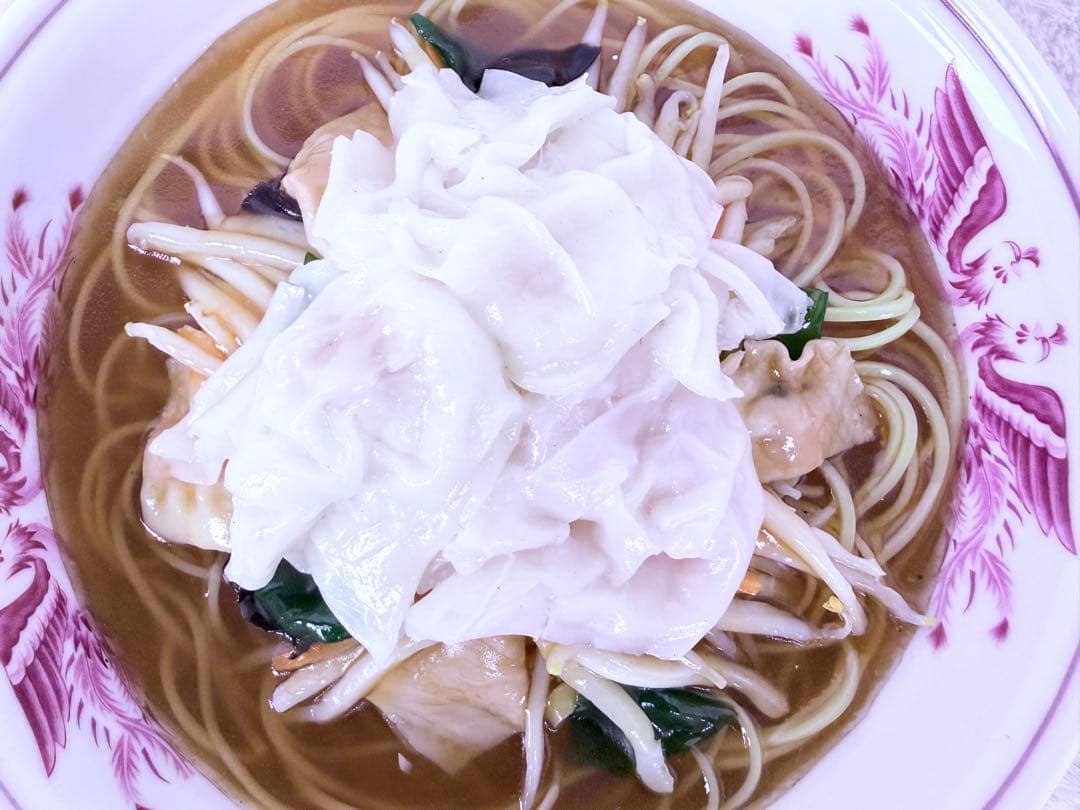 食品サンプル ワンタンメン 日本製 職人制作 高精度 リアル模型 直径23cm