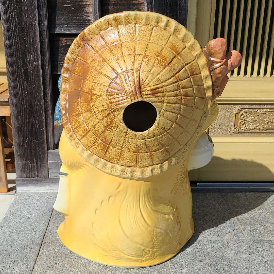 チョーチョー縁起物❗信楽焼ふくろう持狸 高さ６４cm