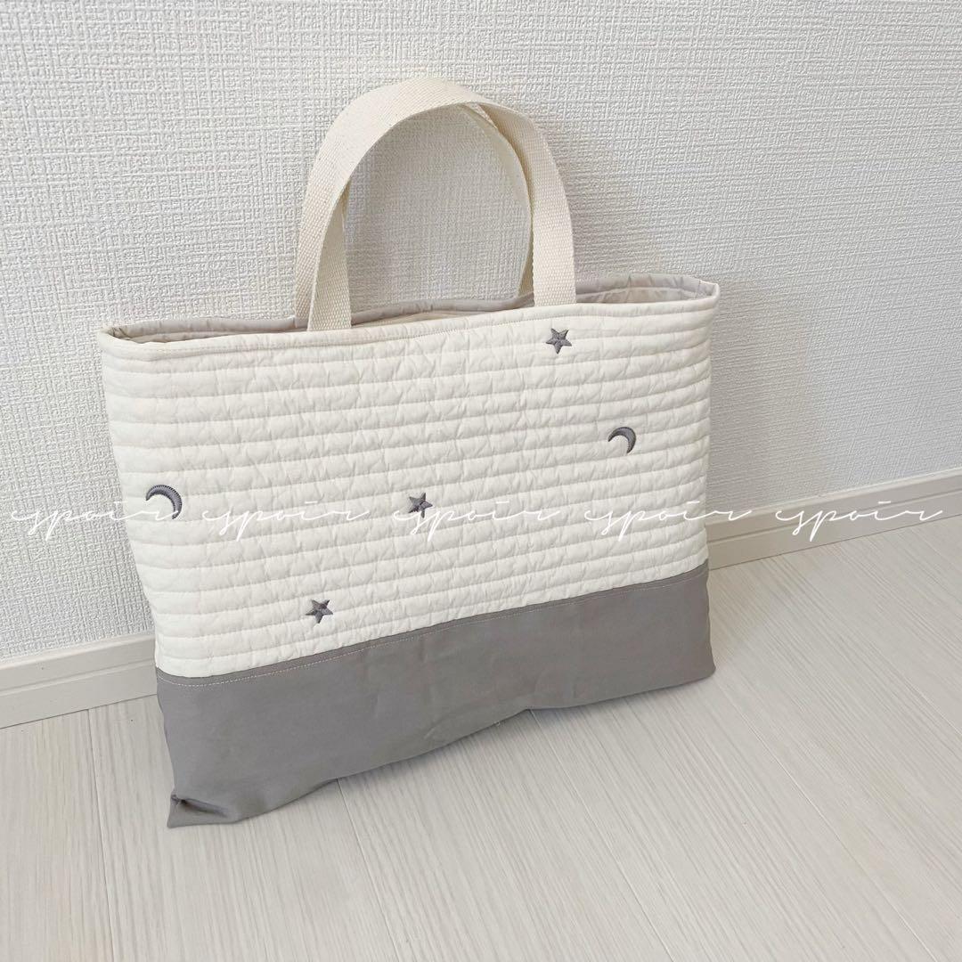 【送料無料】入園入学3点セット(星＆月柄)グレー