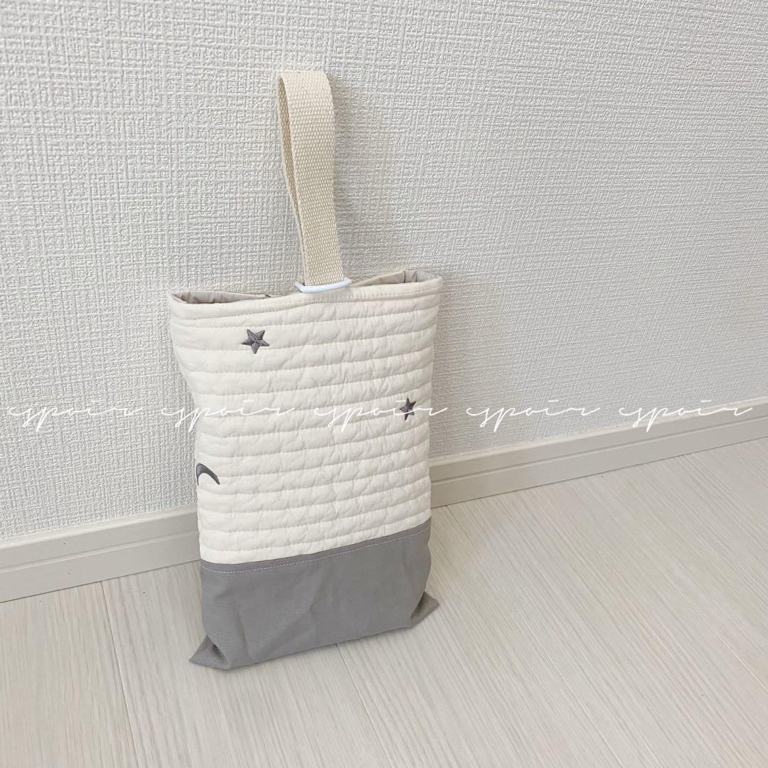 【送料無料】入園入学3点セット(星＆月柄)グレー