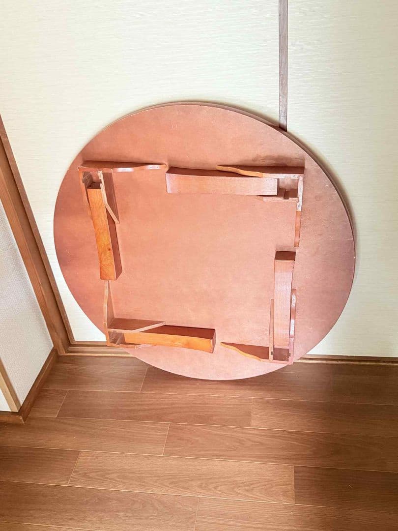 折りたたみ式 丸テーブル ちゃぶ台 直径約89cm 木製