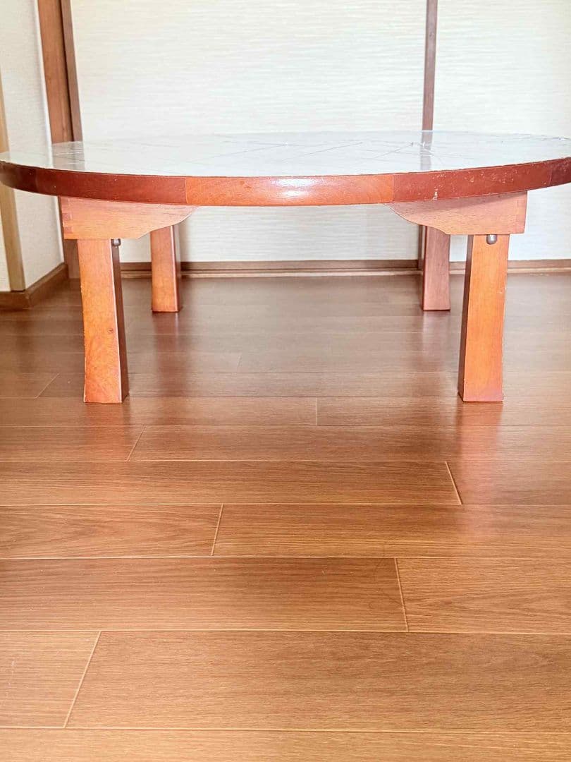 折りたたみ式 丸テーブル ちゃぶ台 直径約89cm 木製