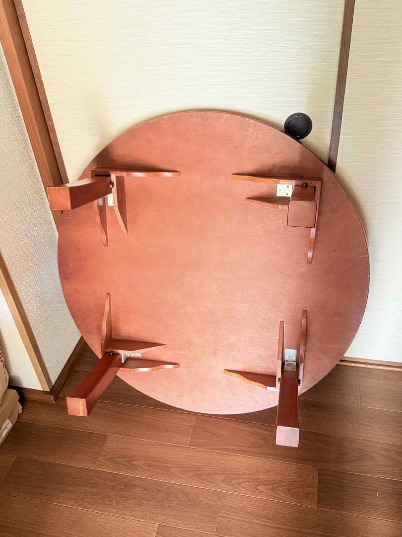 折りたたみ式 丸テーブル ちゃぶ台 直径約89cm 木製