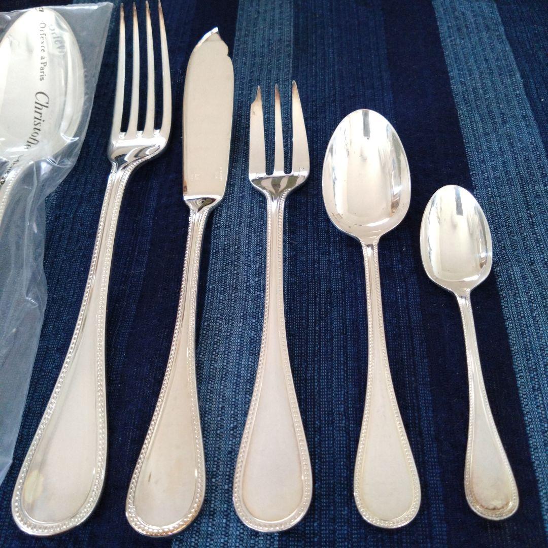 クリストフルシルバー（銀メッキ）カトラリー　パールコレクション６本セット【中古】