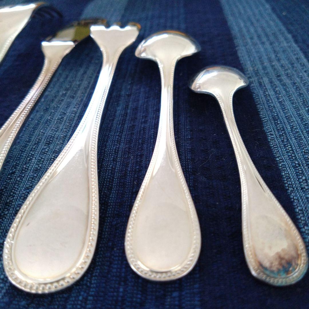 クリストフルシルバー（銀メッキ）カトラリー　パールコレクション６本セット【中古】