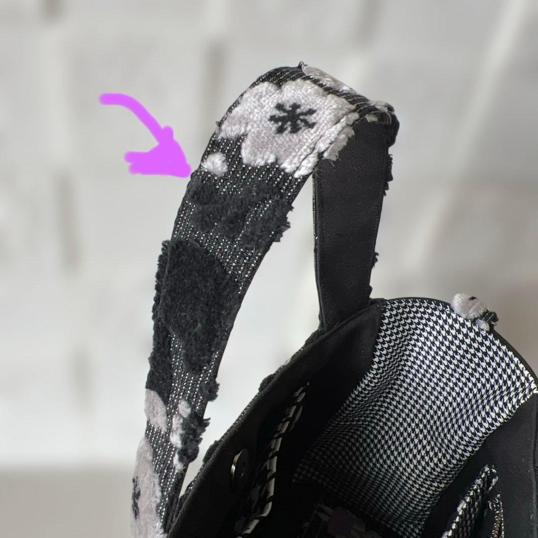 ジョリーフルール】もふもふ チューリップバック S パンダブラック ②