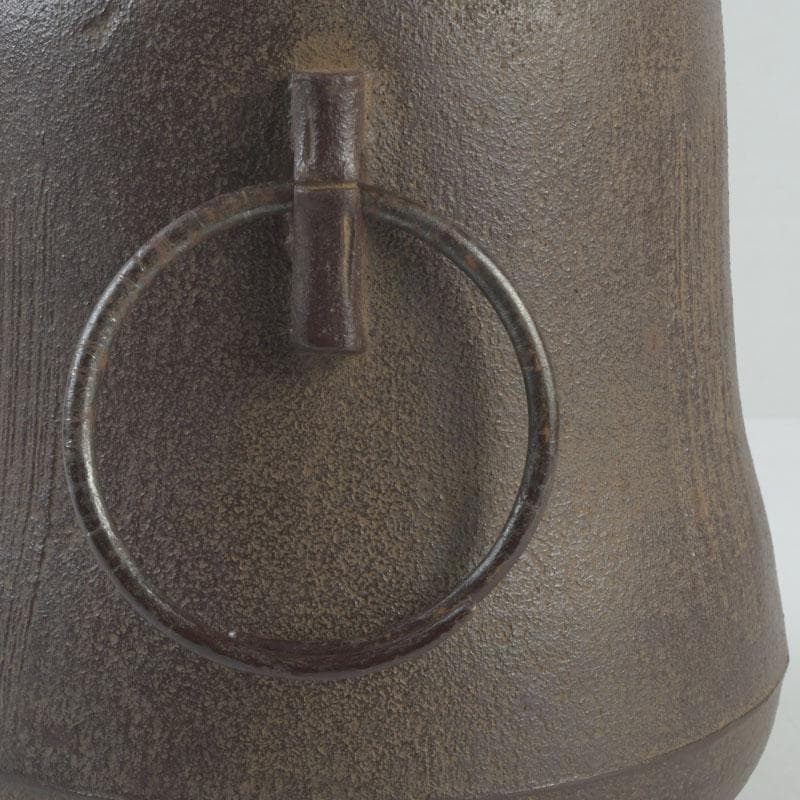 茶道具　釜師　根来茂昌作　刷毛目　風炉釜　胴〆釜　共箱　V　9701A