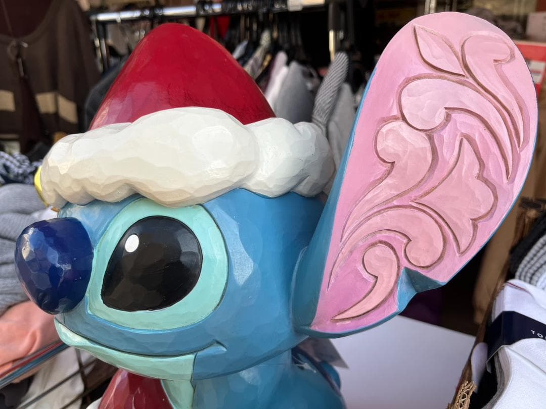 ★未使用品★ジムショア　スティッチ　レジン製　木彫り風　置物　クリスマス