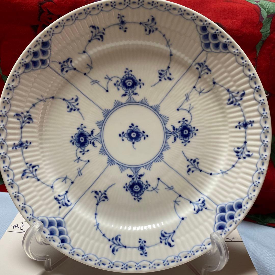 ロイヤルコペンハーゲンブルーフルーテッドハーフレース625　ディナープレート2枚