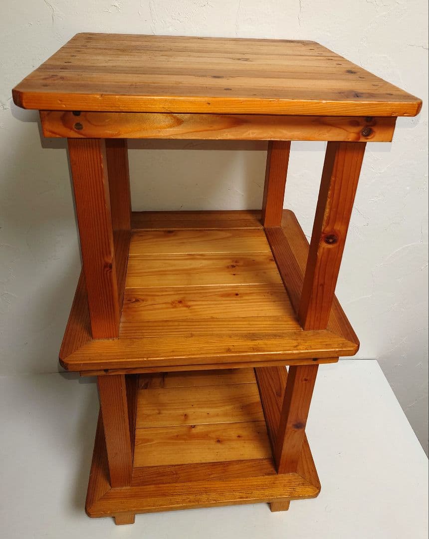 天然木 オープンシェルフ 2段ボックス ウッドラック小物入れ 収納 飾り棚 花台