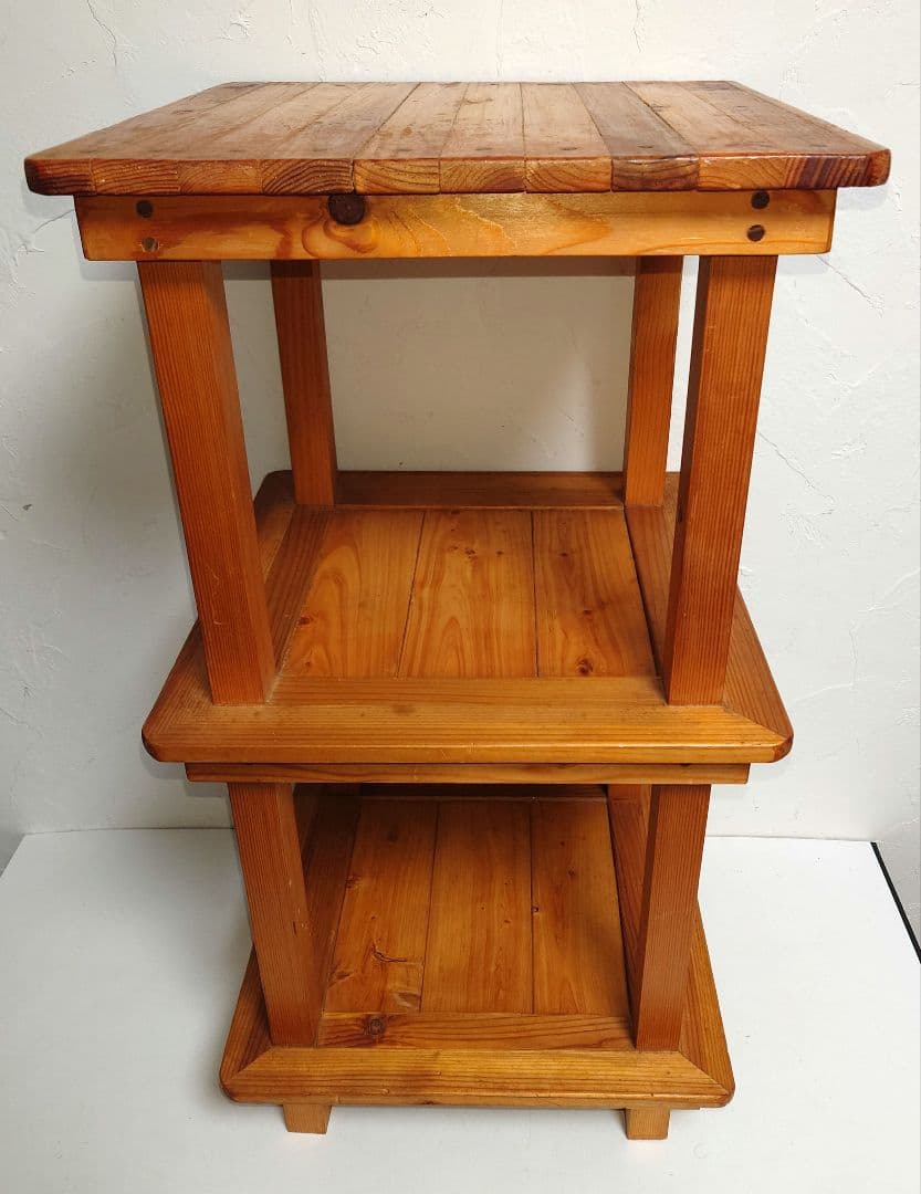 天然木 オープンシェルフ 2段ボックス ウッドラック小物入れ 収納 飾り棚 花台