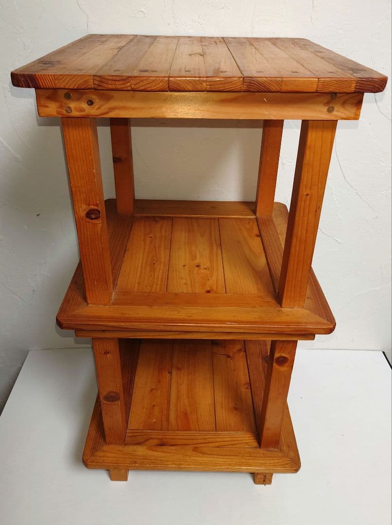 天然木 オープンシェルフ 2段ボックス ウッドラック小物入れ 収納 飾り棚 花台