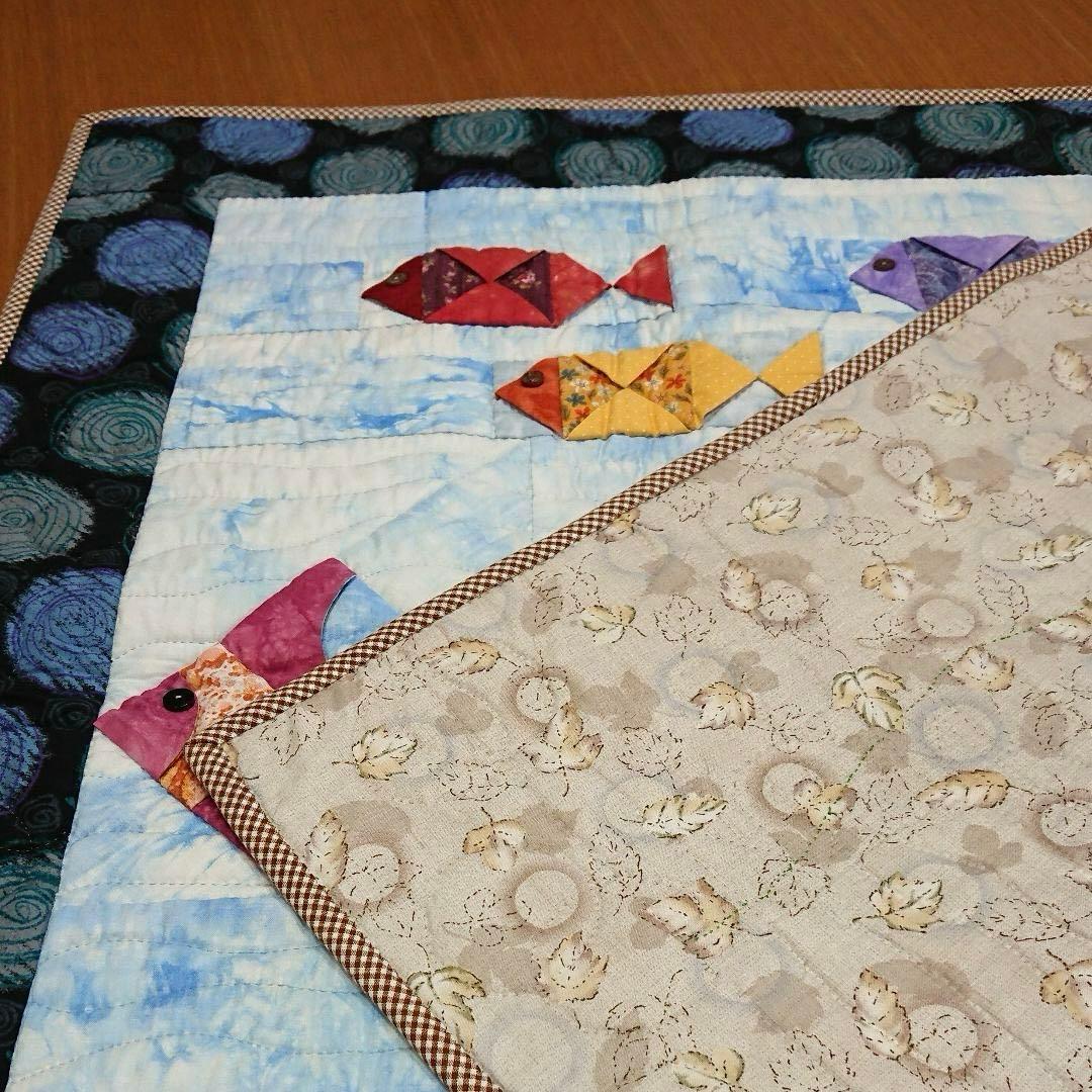 ハンドメイド パッチワーク キルト タペストリー 魚 - メルカリ