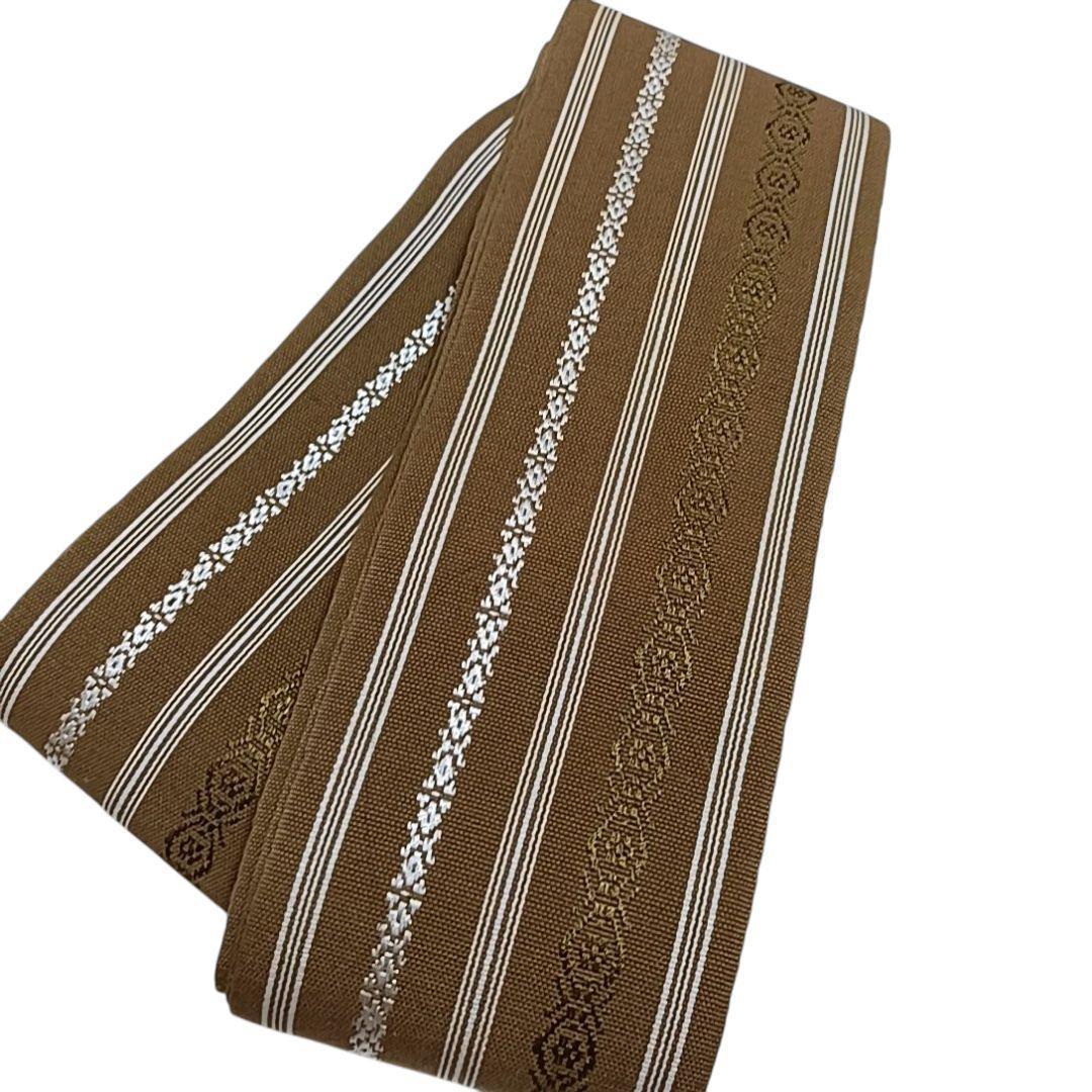 440 華 角帯 メンズ 男着物 黄土色 献上柄 - メルカリ