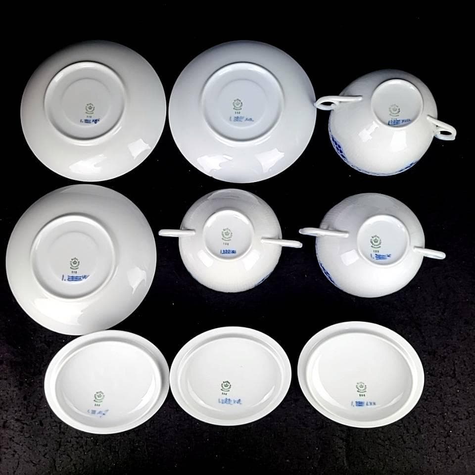 ♪美品♪ロイヤルコペンハーゲン　プリンセス　ブルー　スープカップ　蓋付き　3客