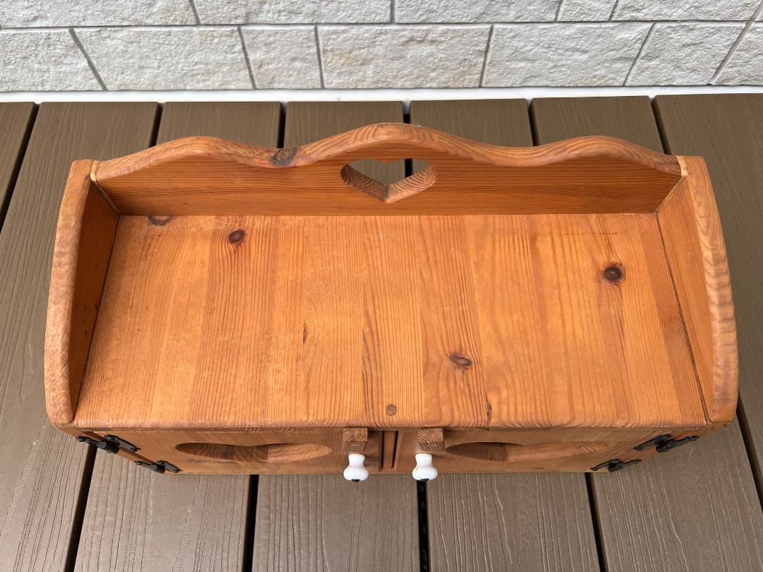 ⭐️【希少】ビンテージの古いカントリー家具：小物収納ケース