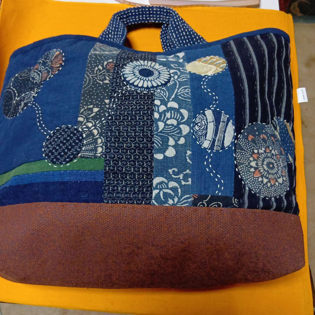 古布絣パッチワーク トートバッグ 刺し子 手づくり - メルカリ