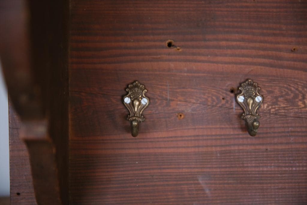 フランスアンティーク木製ウォールフック/シェルフ/壁掛けラック(90-55)