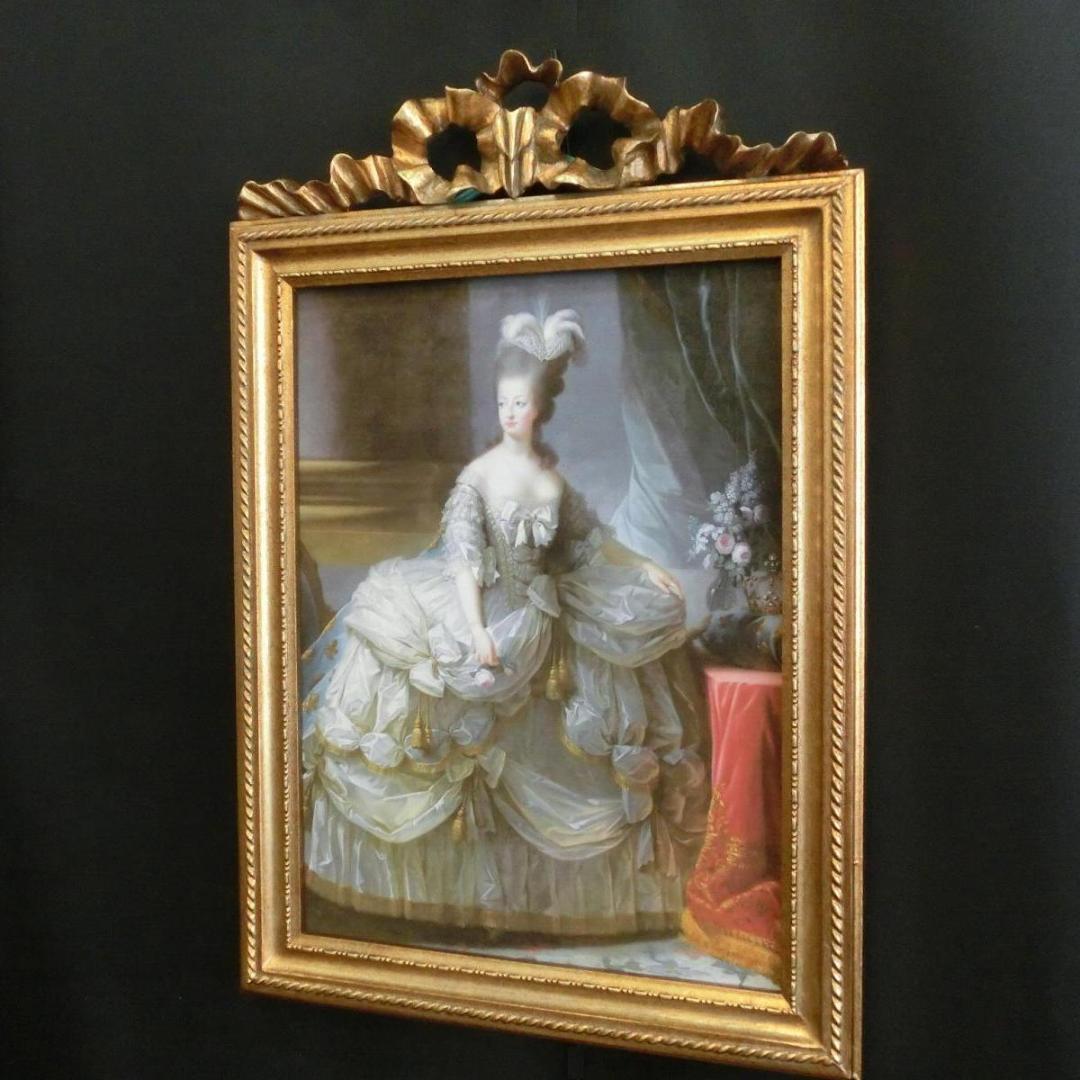 ロココ調 アンティークフレーム マリーアントワネット 額絵 378