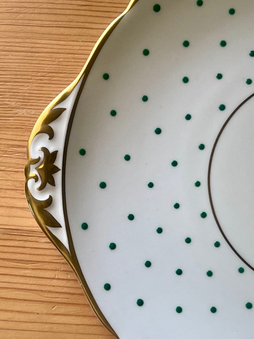 シェリー グリーン ポルカドット☆トレー プレート／ミントン スージー