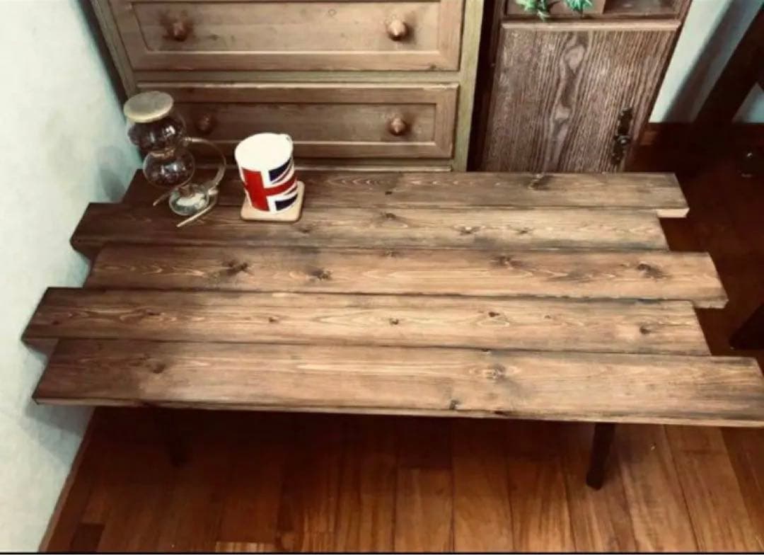 デザイン収納テーブル　折りたたみ　ウォルナット