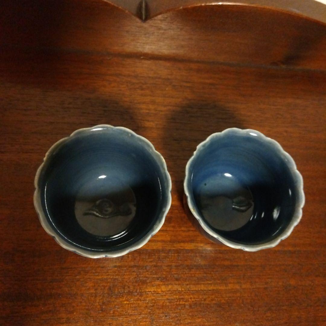 古伊万里　瑠璃釉　向付け　２個 16000円→15000円