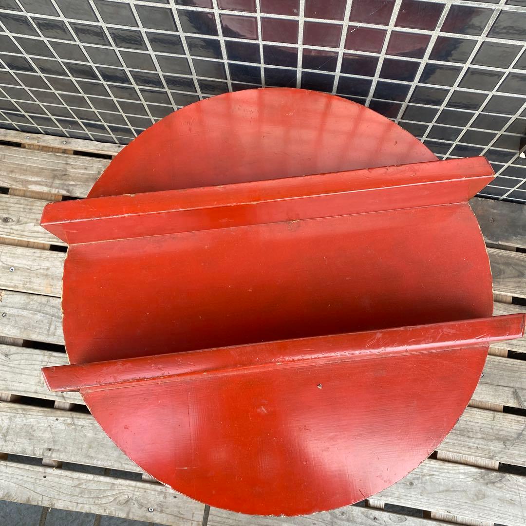 時代物 漆塗り飯台 専用ブリキ箱 稀少 骨董品 古道具 古民家 蓋付き