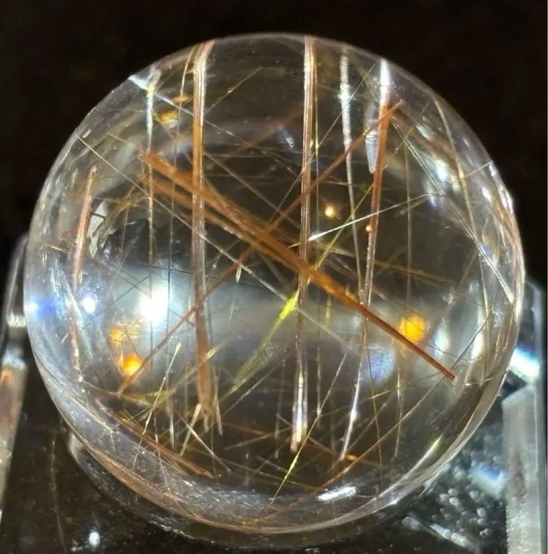 【金運・恋愛・商売繁盛】 ミニ！希少オレンジルチルスフィア⭐️R43⭐️台座付き