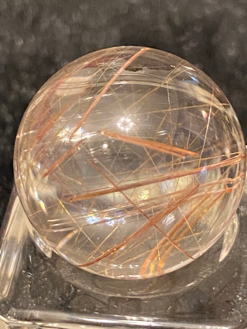 【金運・恋愛・商売繁盛】 ミニ！希少オレンジルチルスフィア⭐️R43⭐️台座付き